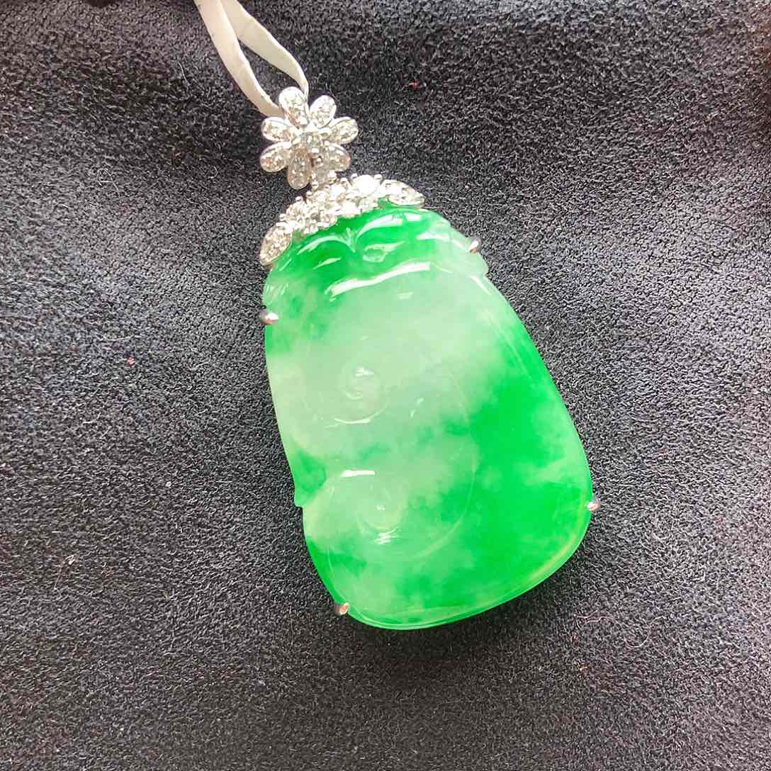 翡翠颈饰18K金镶嵌上新