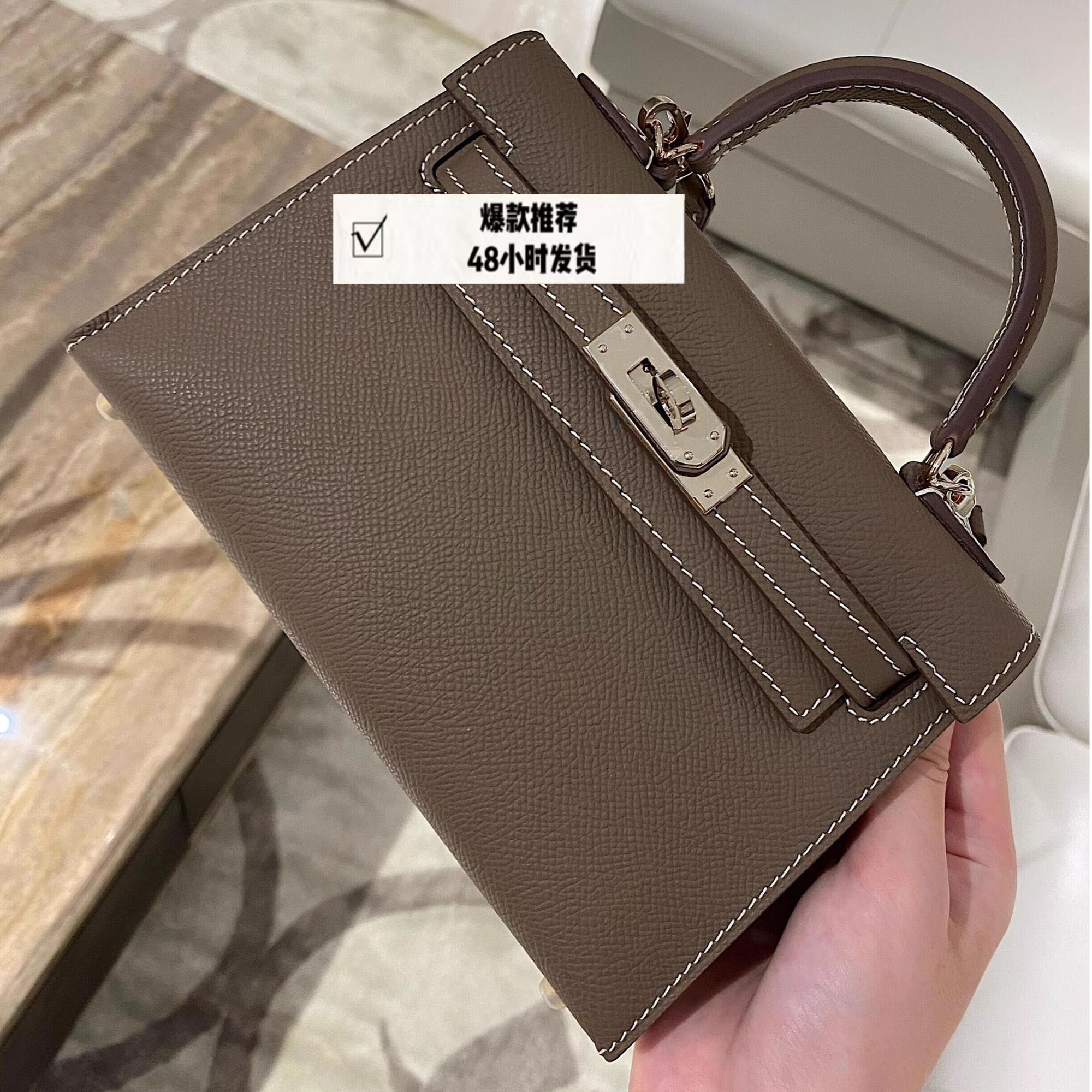 包包2025新款二代凯莉包银扣金扣迷你手提包mini单肩斜挎女包真皮