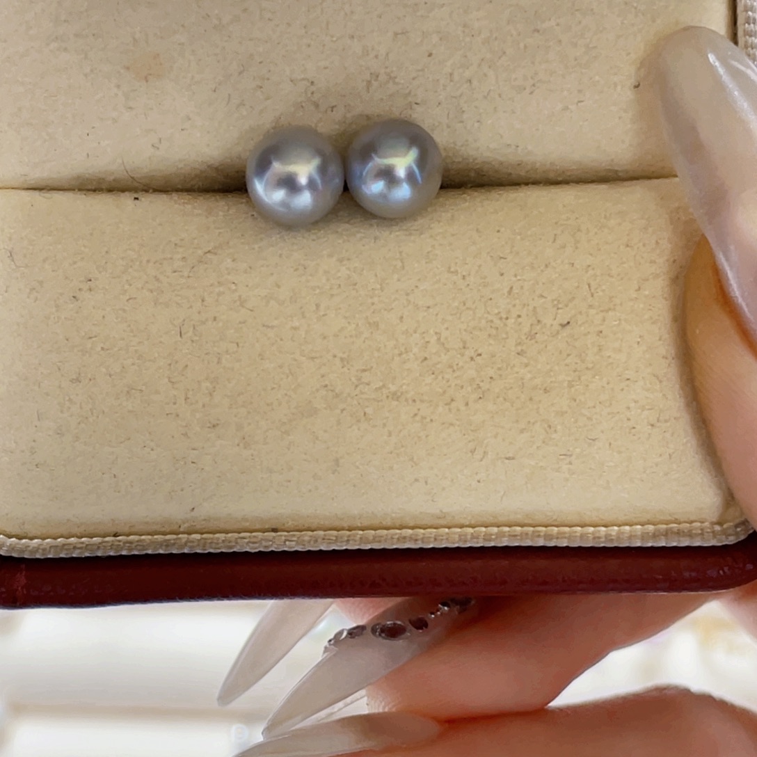 *****耳钉银S925镶嵌海水珍珠