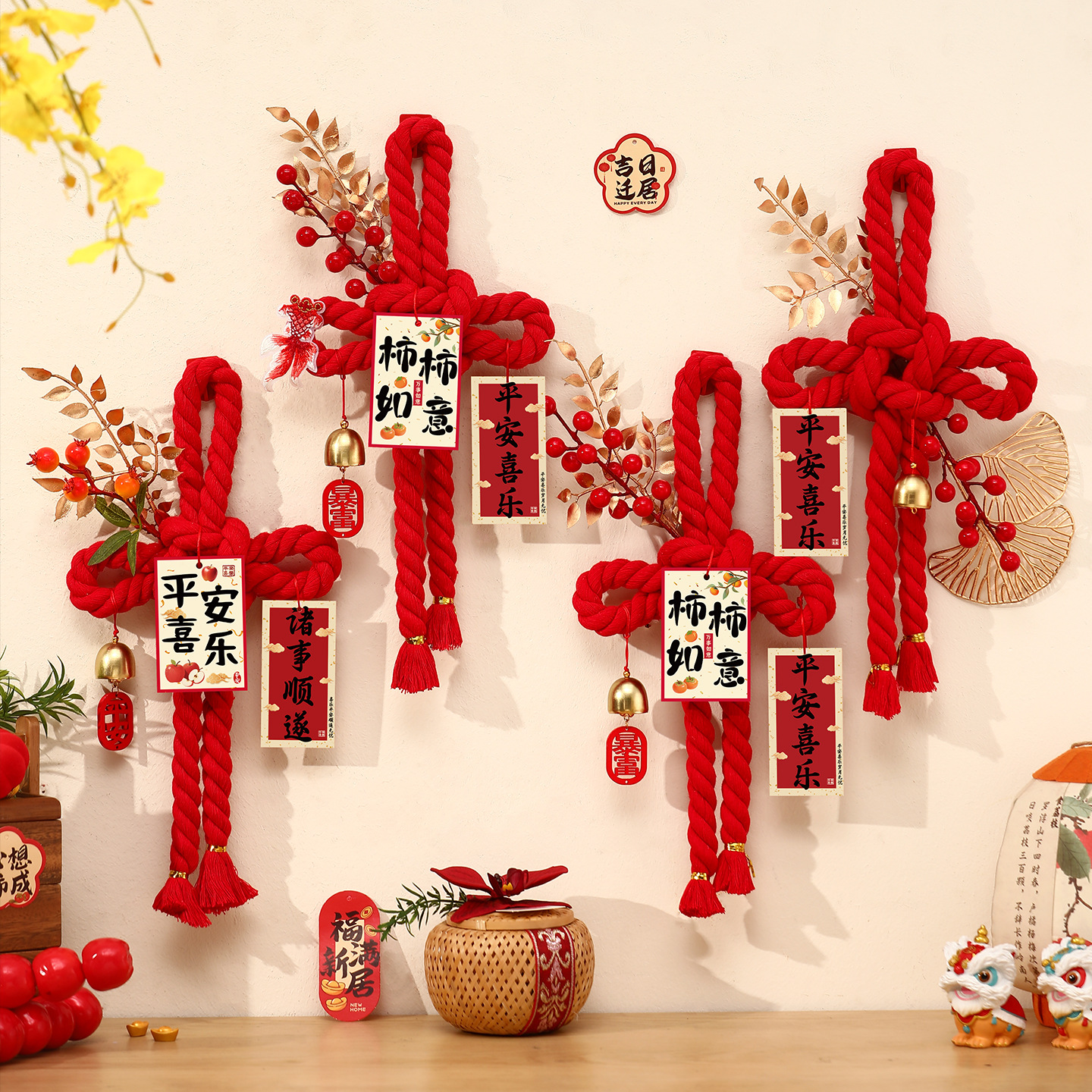 新年装饰2026马年入户门挂饰过年春节氛围场景布置用品万字结挂件