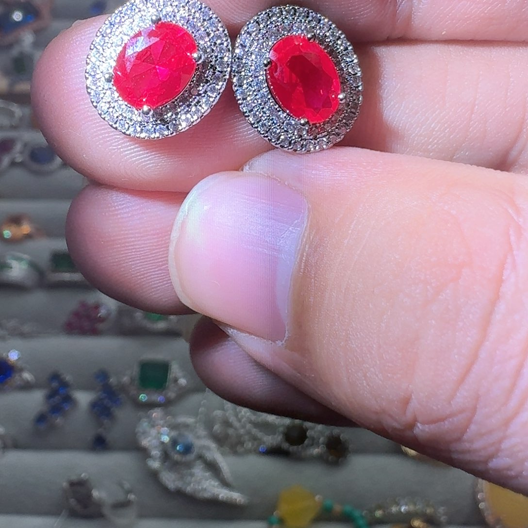 绿水晶戒指银S925镶嵌