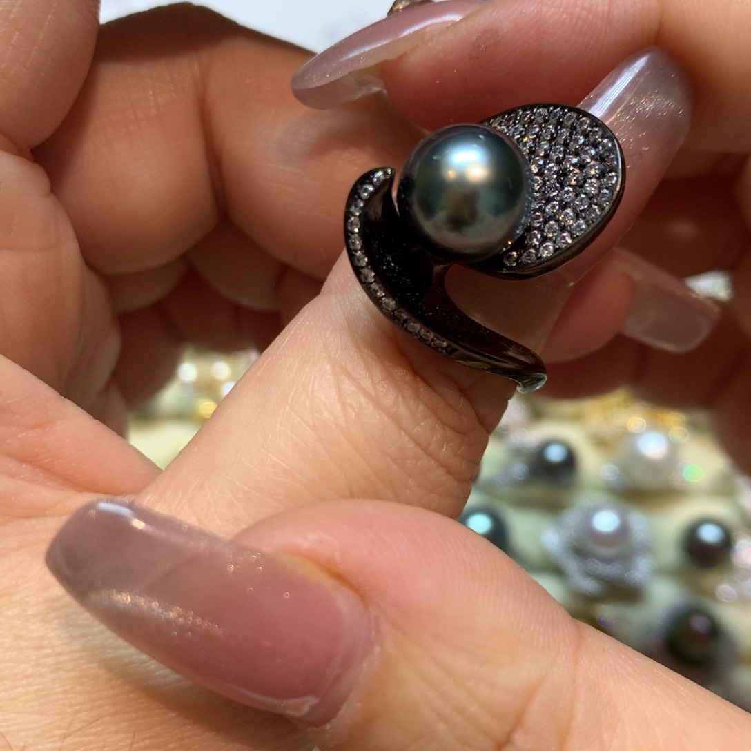 海水珍珠戒指银S925镶嵌