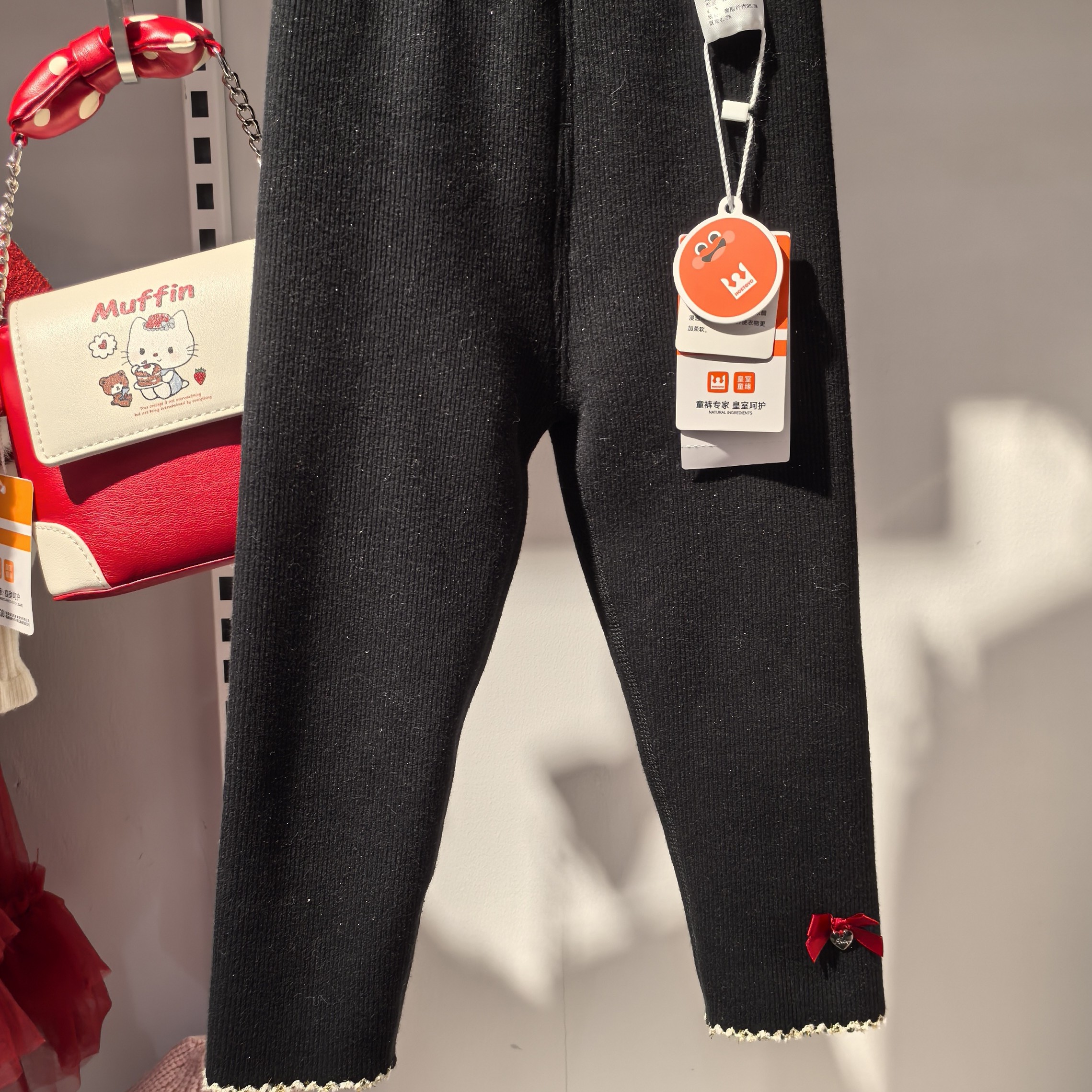 小女童新年蝴蝶结打底裤