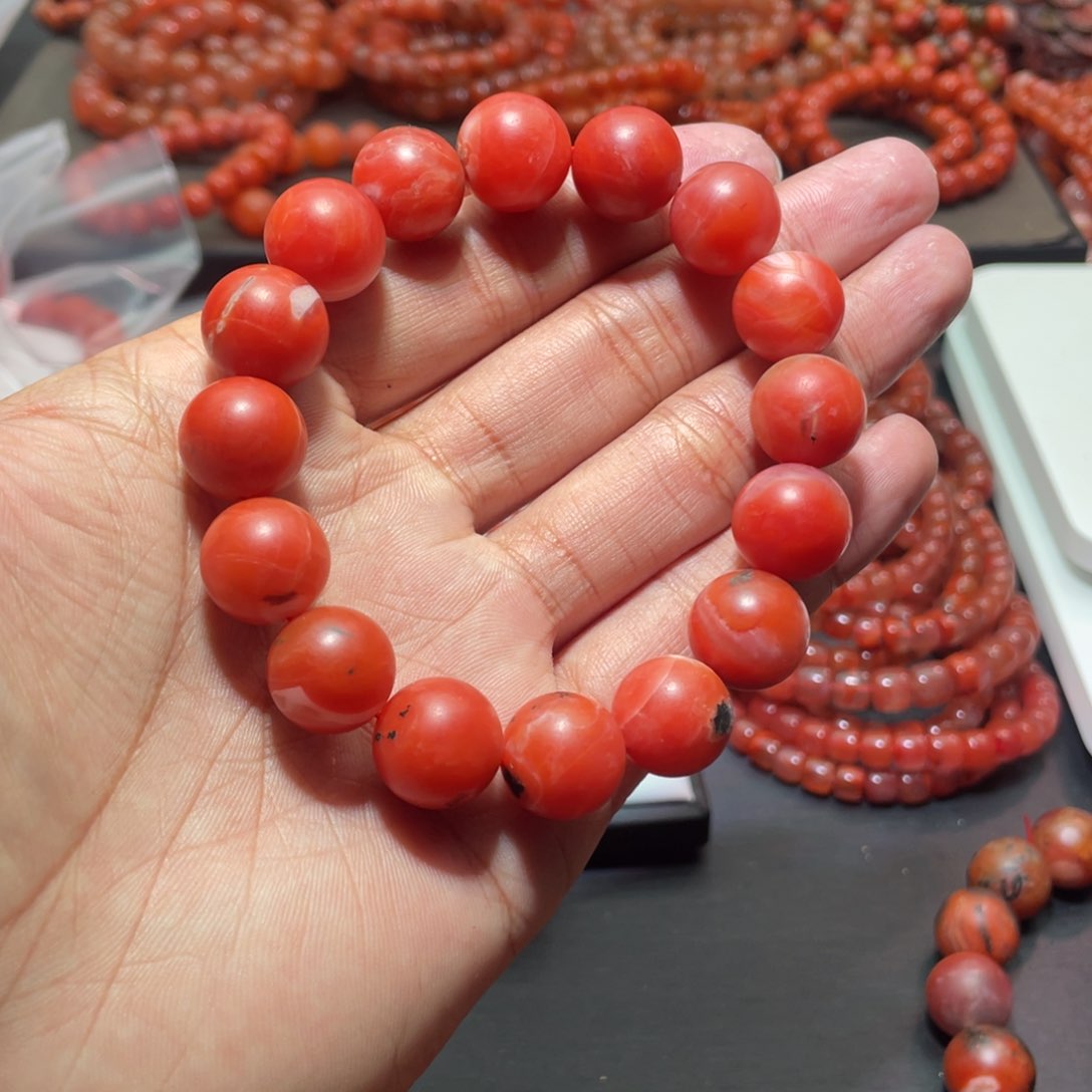 南红玛瑙手链未镶嵌