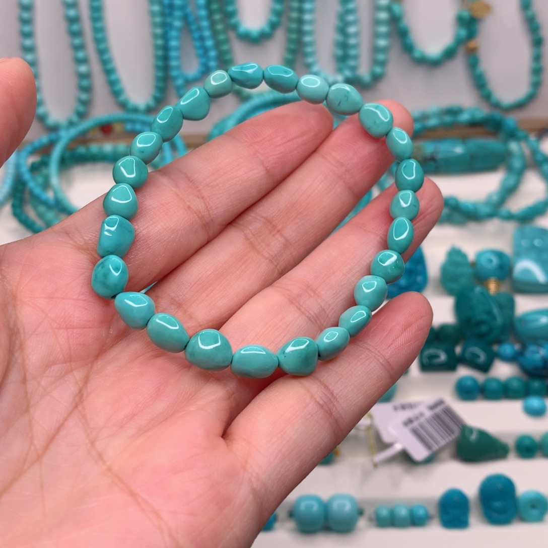 未镶嵌绿松石糖豆手串