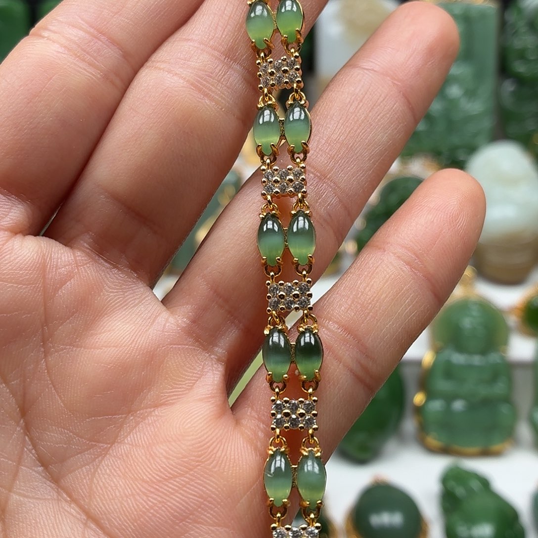 和田玉银S925镶嵌颈饰