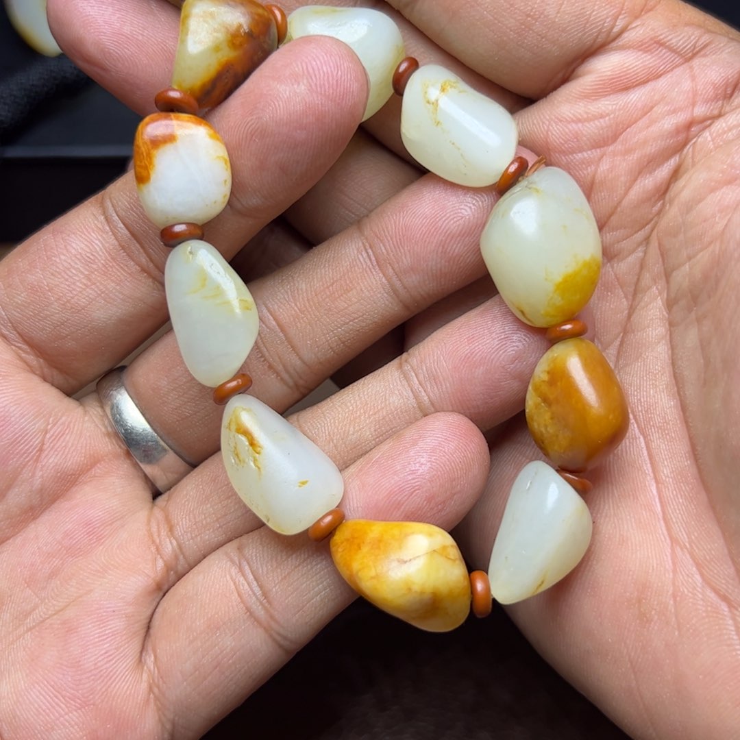 和田玉未镶嵌套链蓝*十