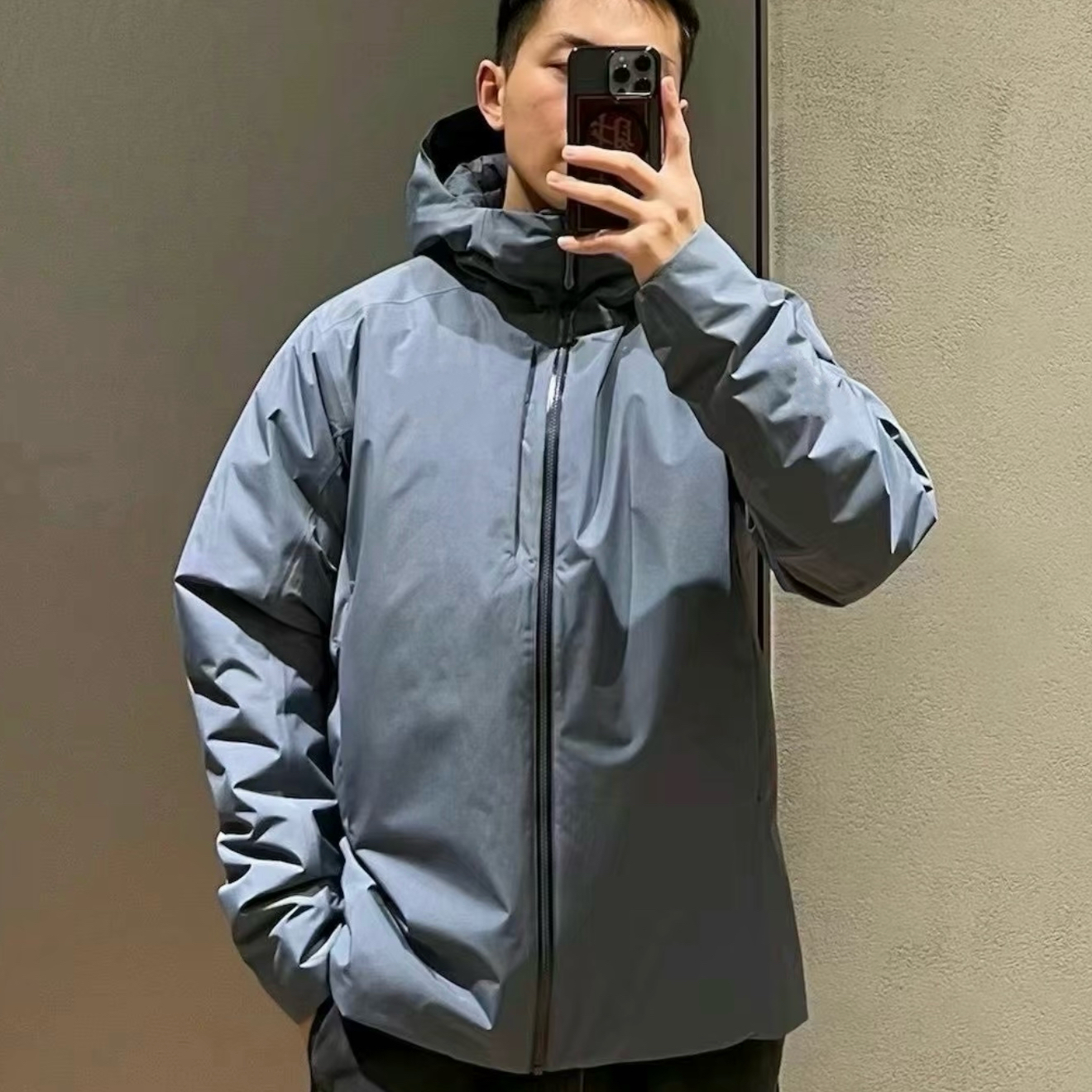 S-L-N 鹅绒拼接户外防风防泼水防污渍羽绒服