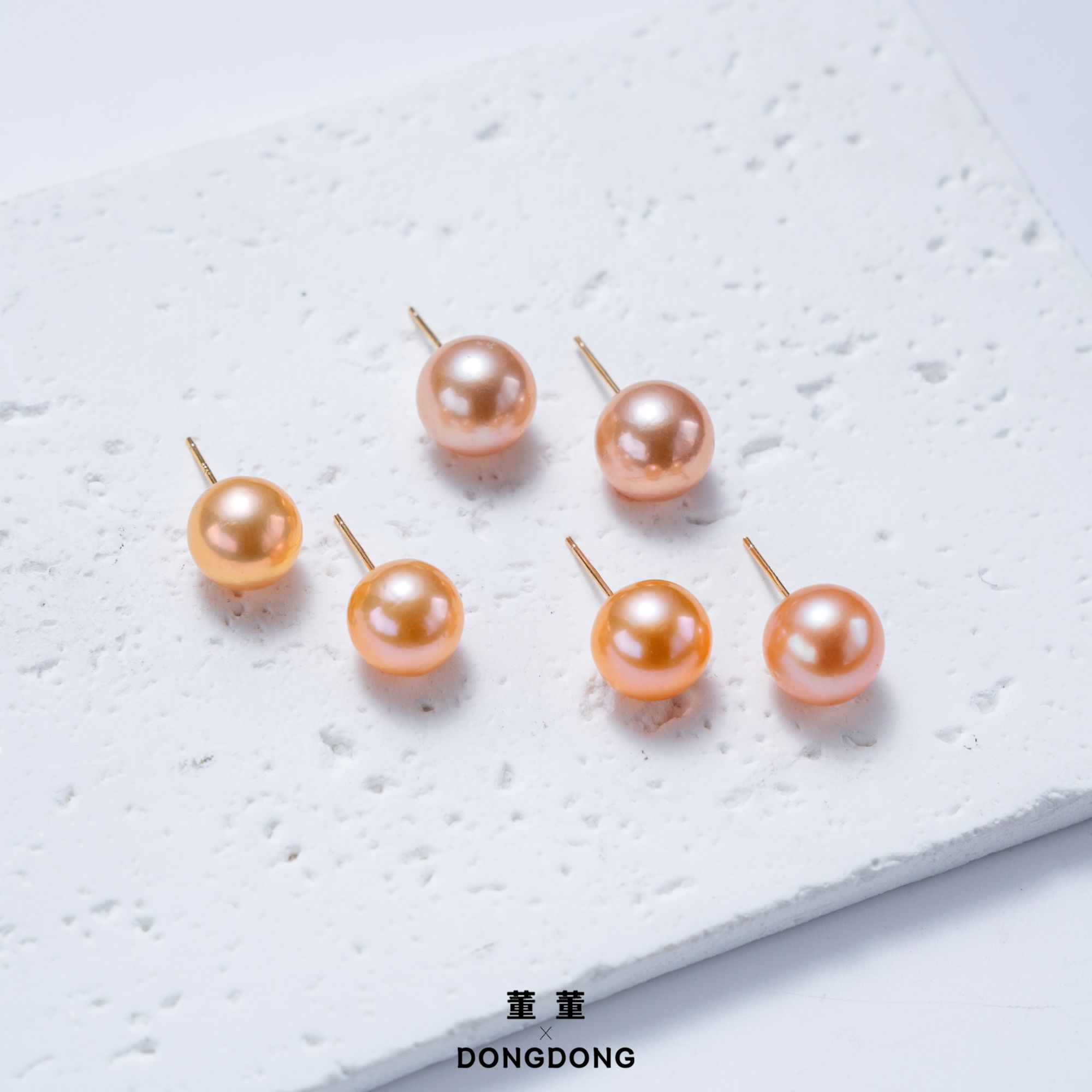 DDX751【董董】[金粉世家]淡水珍珠耳钉/10-11mm/S925