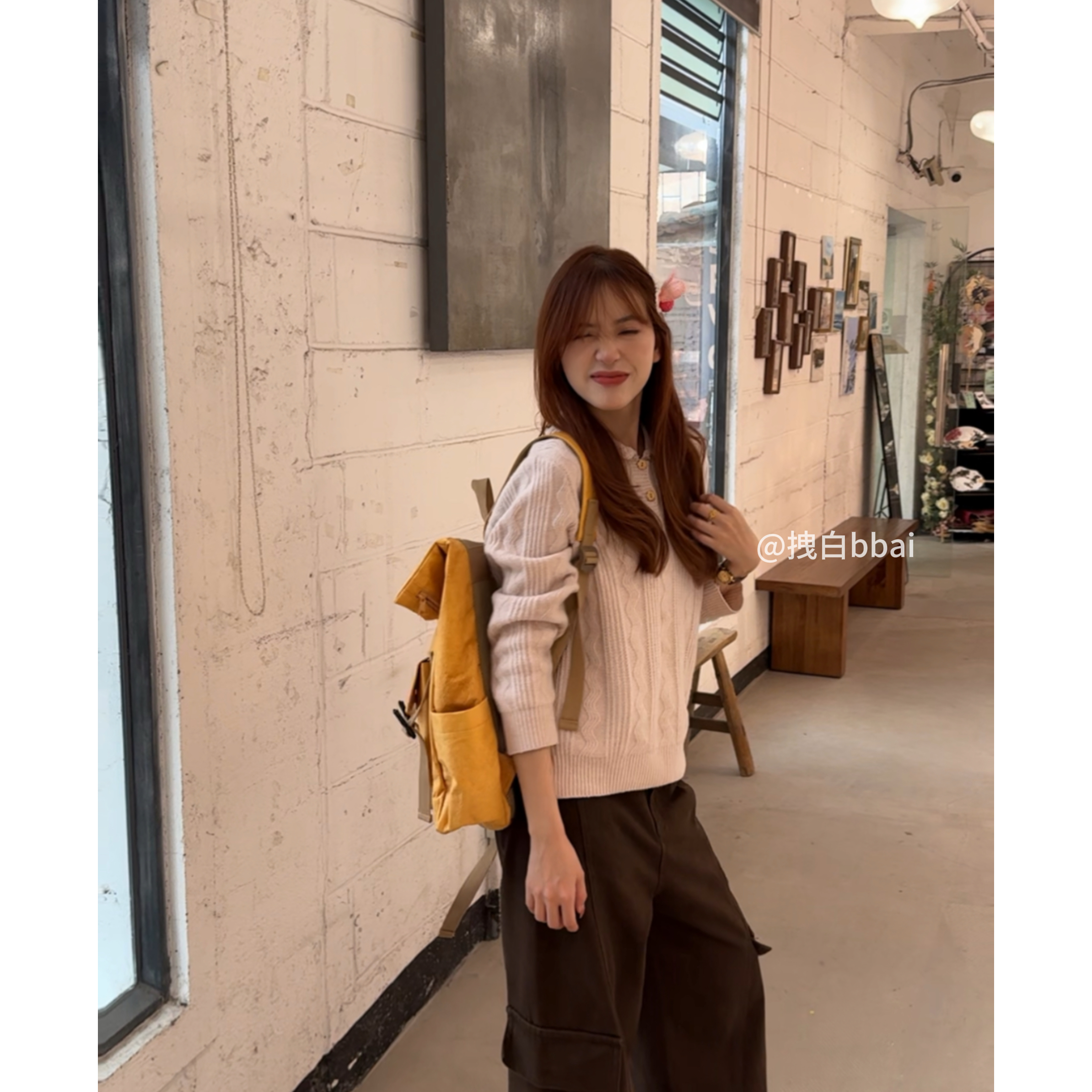  【拽白bbai】“苏打毛衣”秋休闲极简纯色圆领长袖慵懒针织宽松毛衣