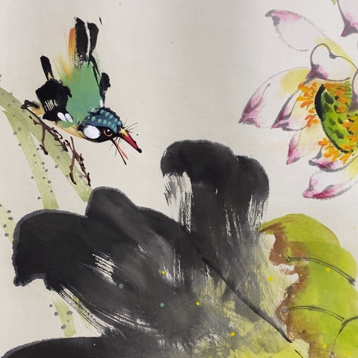 敏***大哥你好国画荷花