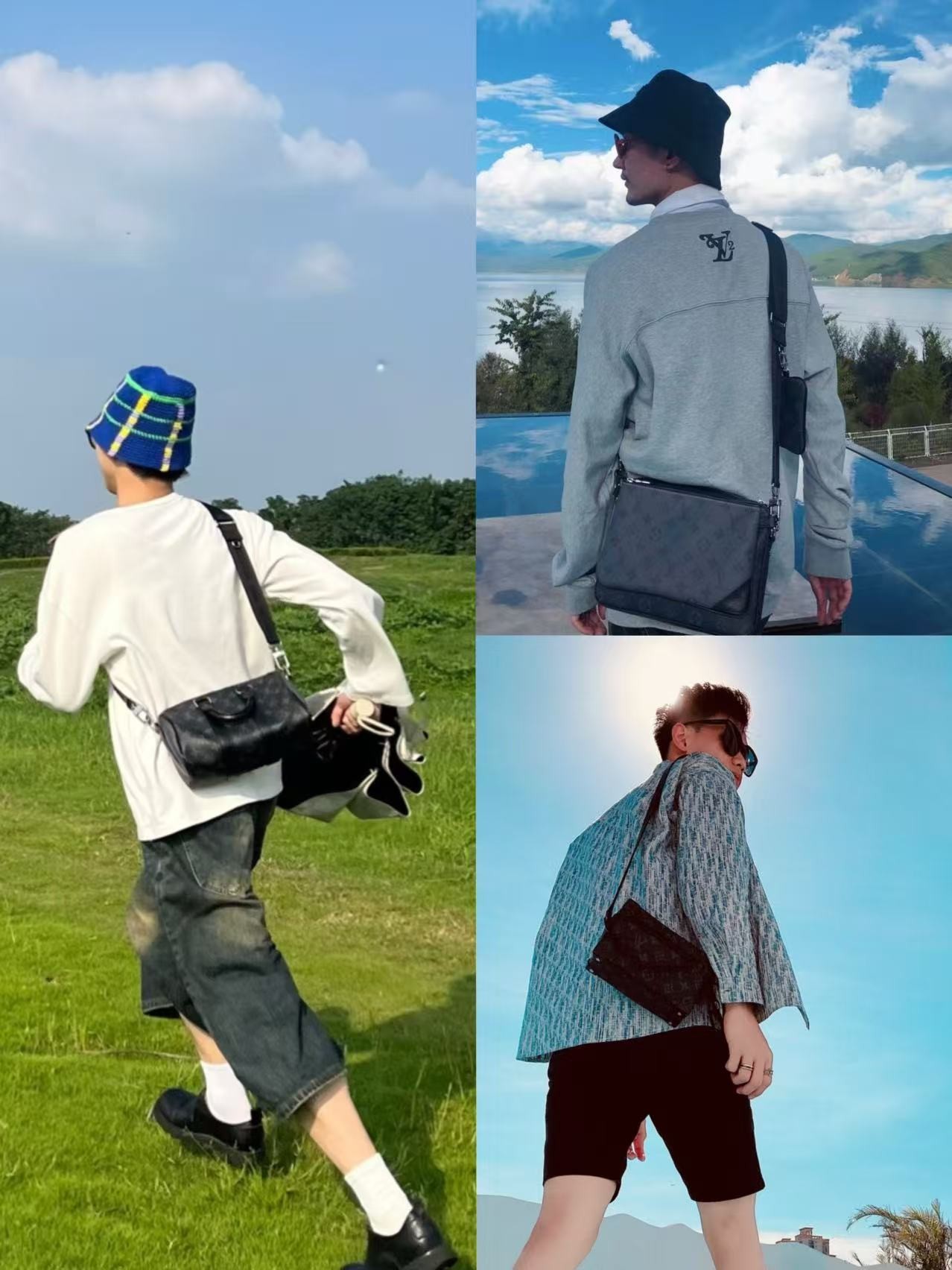 【顺丰包邮】新款L V男士单肩斜挎包包配件包包带4