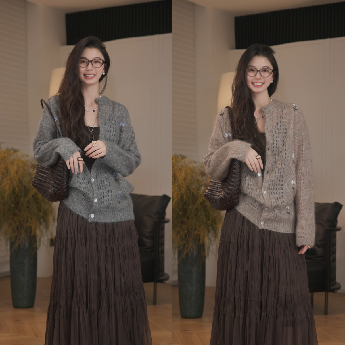 IM SO FANCYIM SO FANCY刺绣南非马海毛毛衣 SQ1968