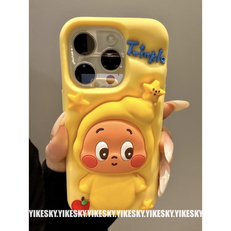 立体卡通脸红星星人苹果16promax手机壳iPhone15硅胶1413女14pro