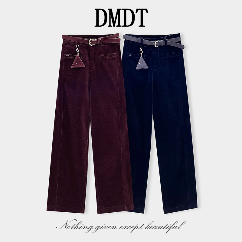 【DMDT服饰】2025新品 “流光丝语”配腰带小包包显腿长女休闲裤99068