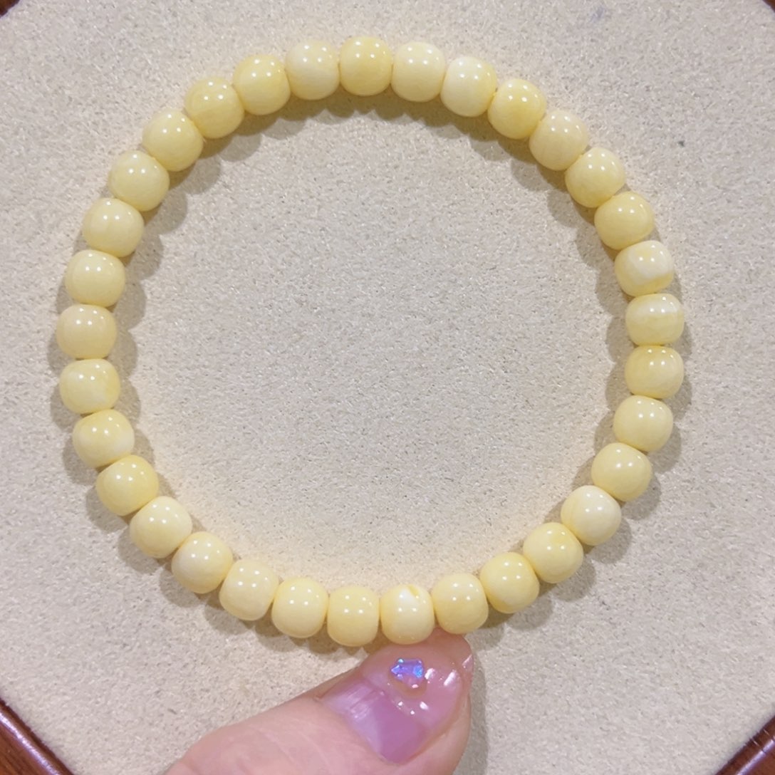 蜜蜡手链未镶嵌玖*亖6m奶白