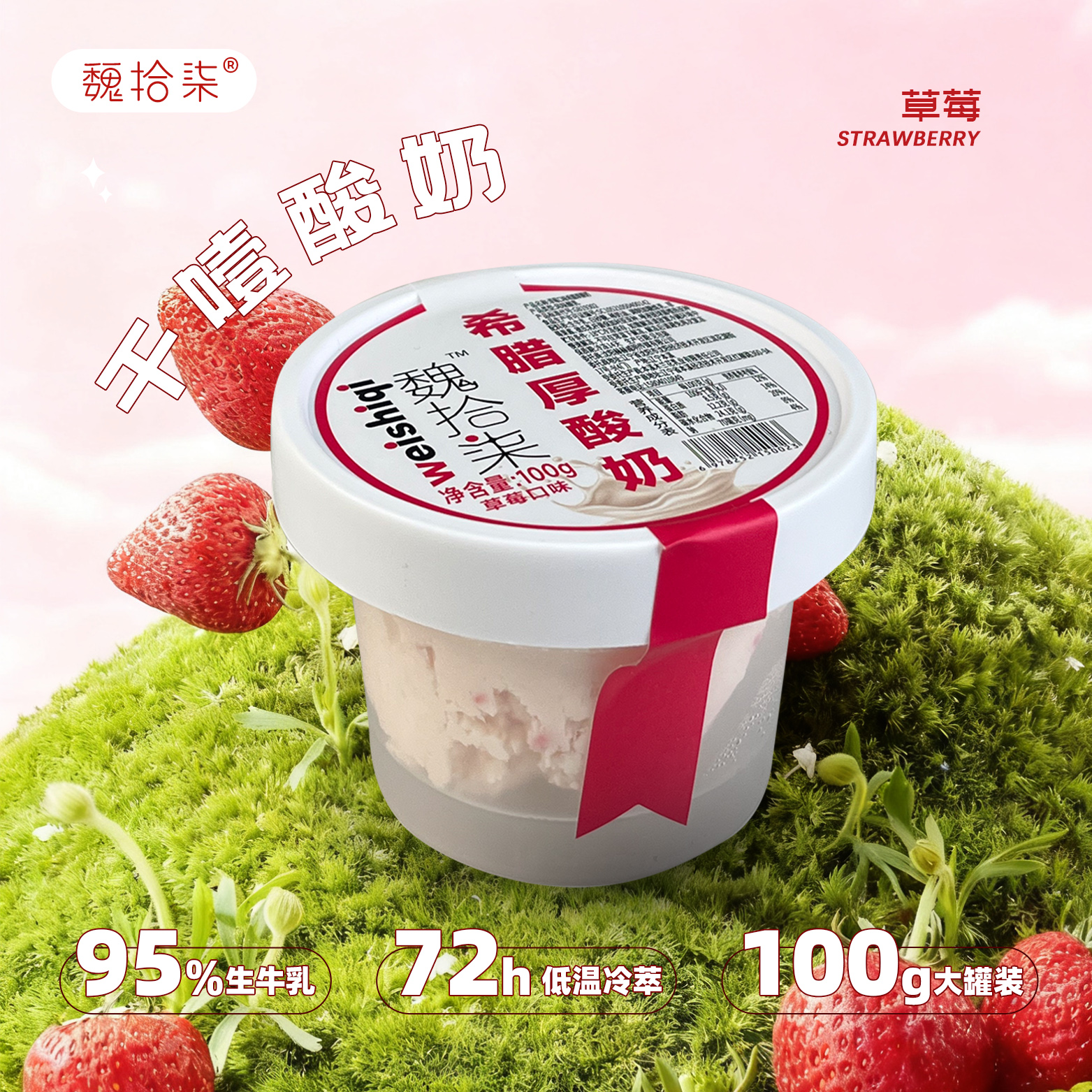 魏拾柒【希腊干噎酸奶】正品冷萃干噎酸奶石膏级别有勺子低糖款代餐