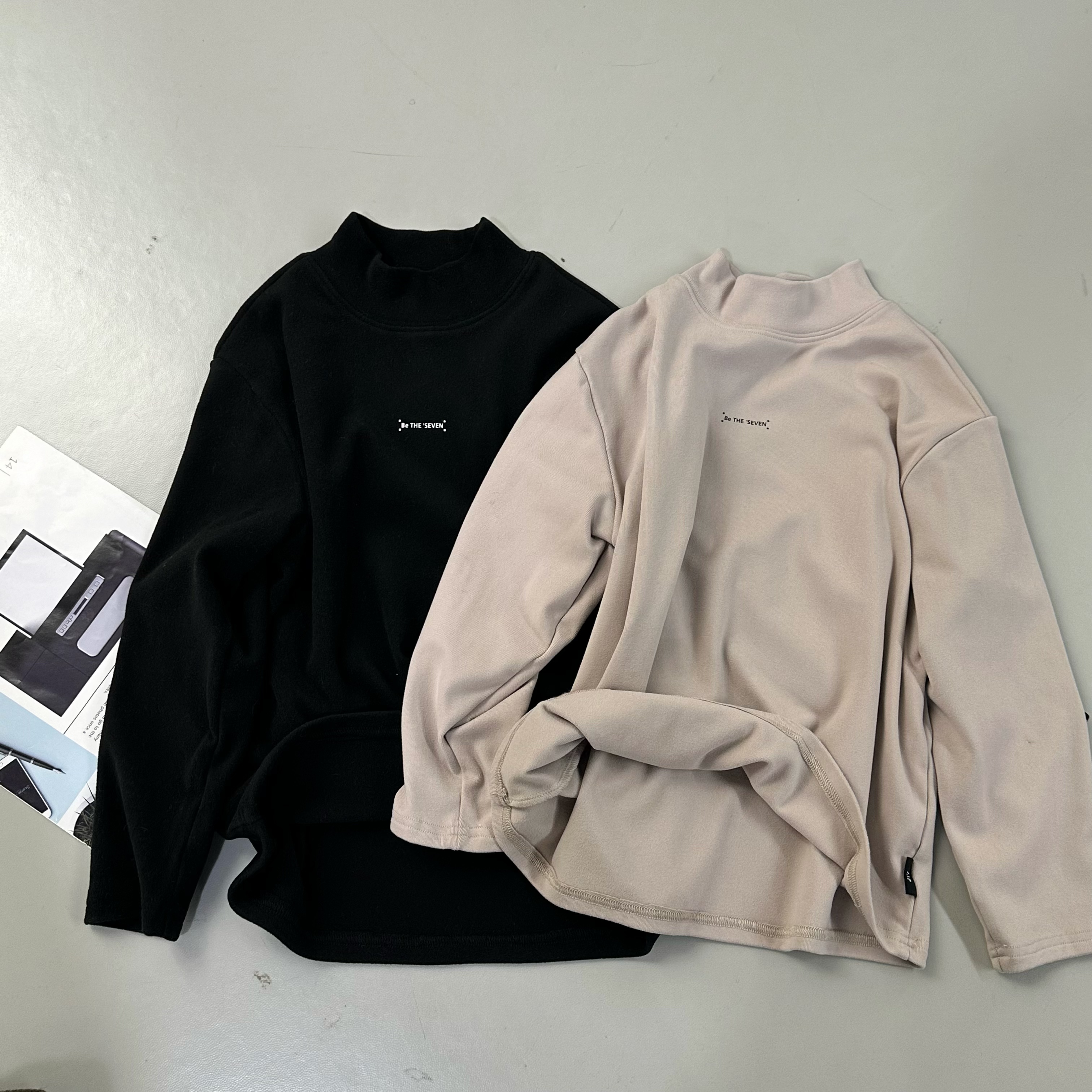 甜妈家童装 秋冬新款加厚儿童洋气半高领T恤男女童字母打底衫