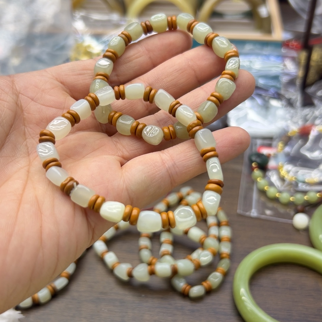 和田玉未镶嵌手链636