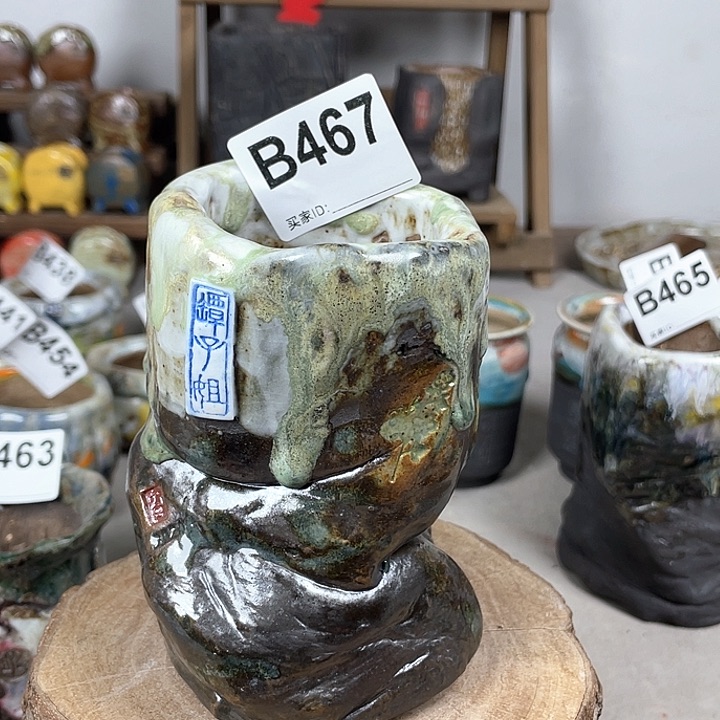 紫砂花盆小白孤品 内口5.5