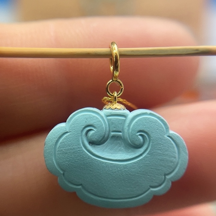 绿松石18K金镶嵌珠宝奇石