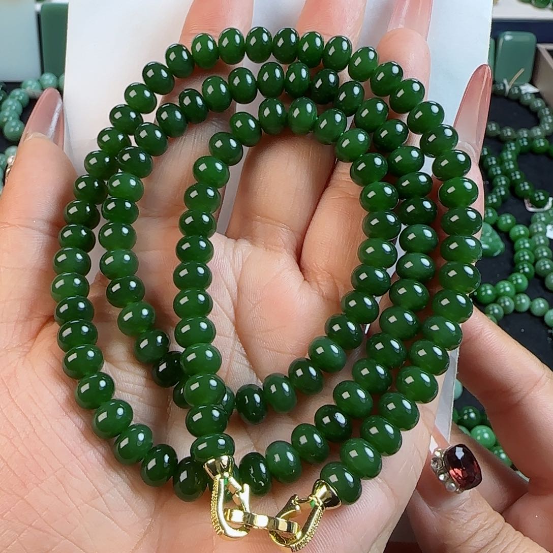 和田玉手串未镶嵌老*