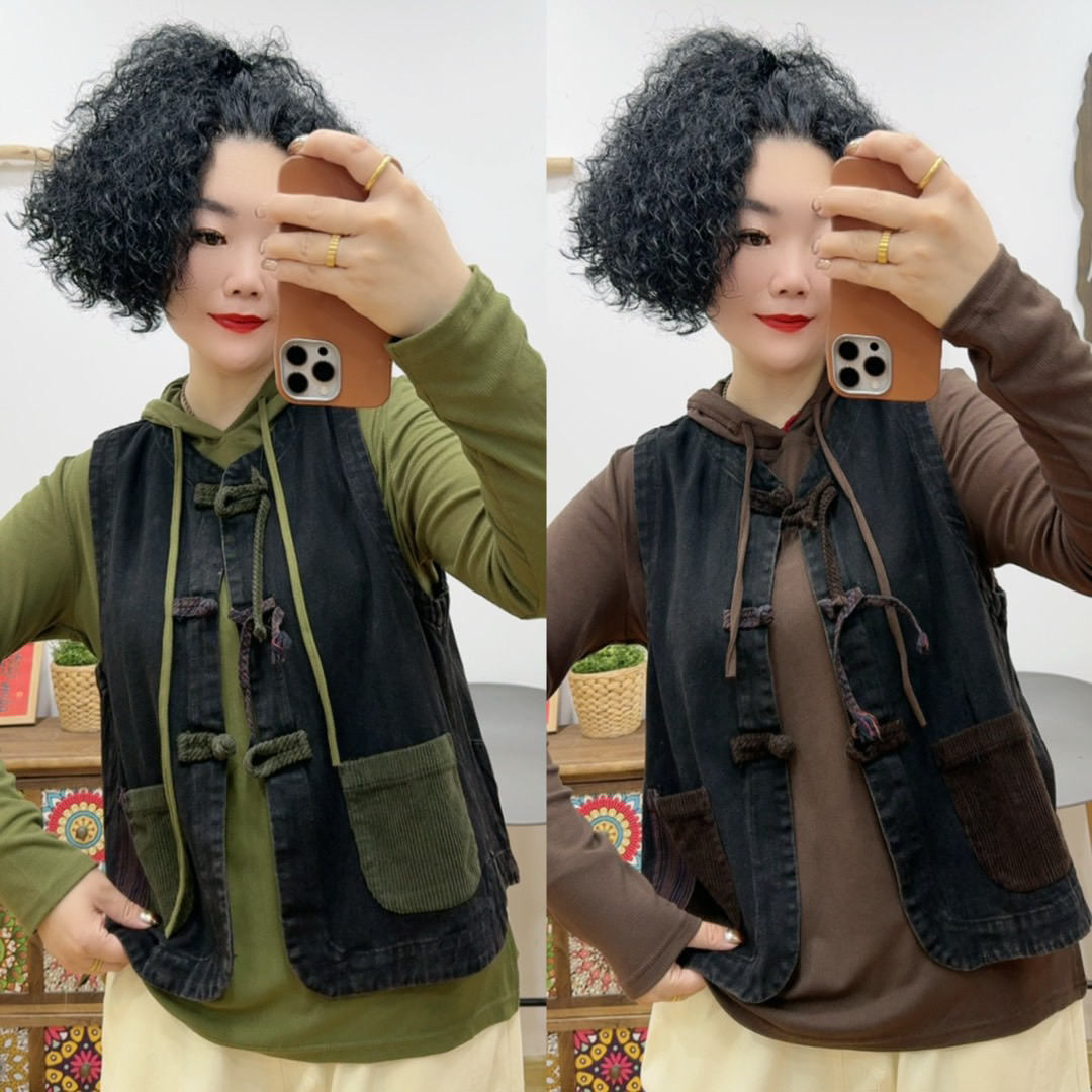 【木木新品】9230#新中式盘扣马甲