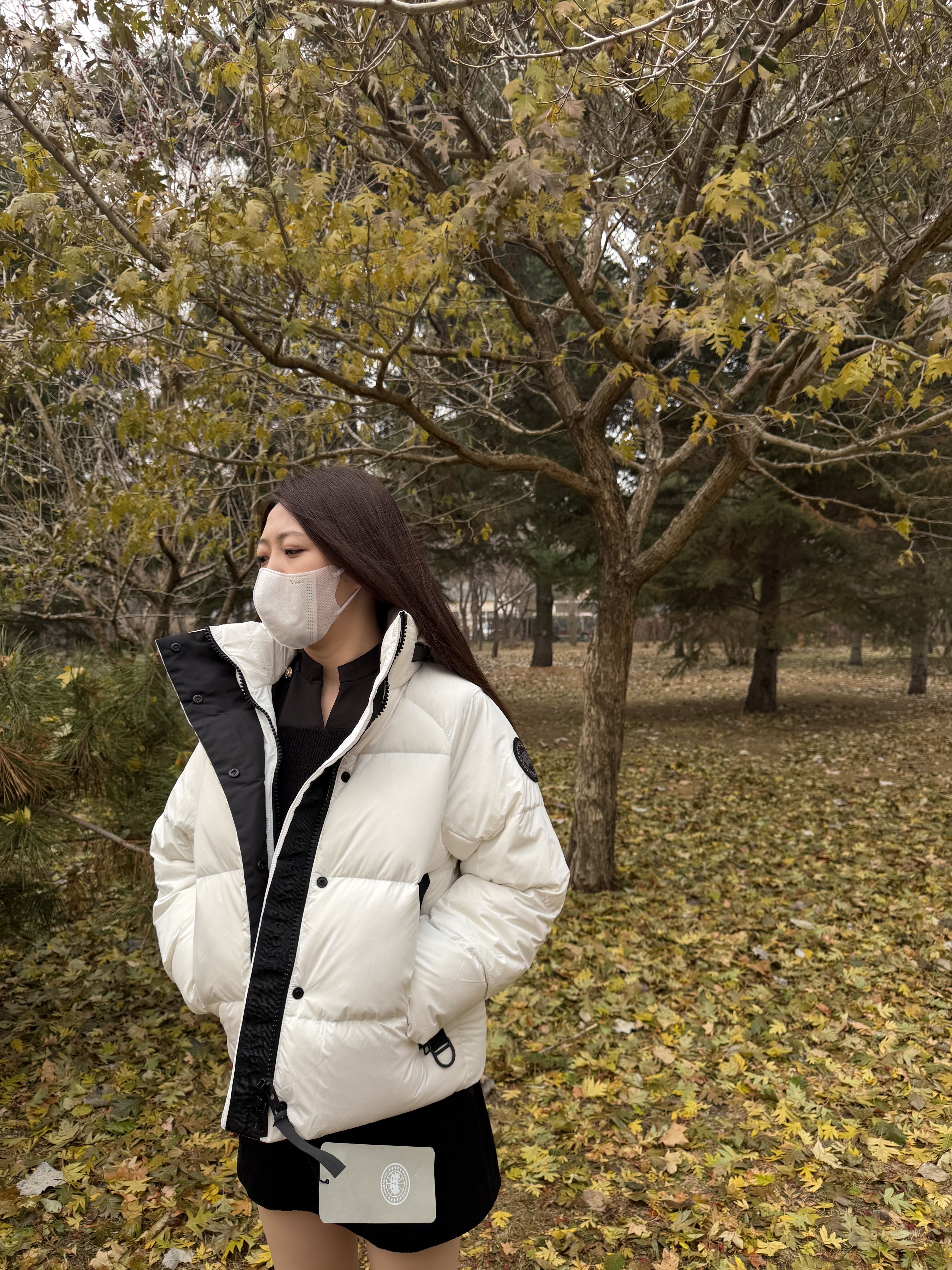 加州鹅插肩袖休闲风短款连帽保暖女装休闲百搭女士