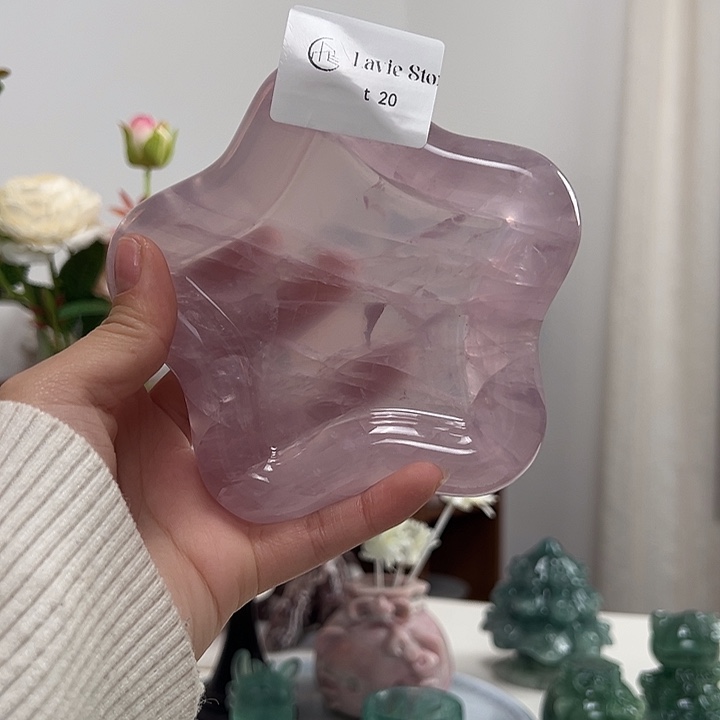 晓****石材t20紫粉水晶星星盘