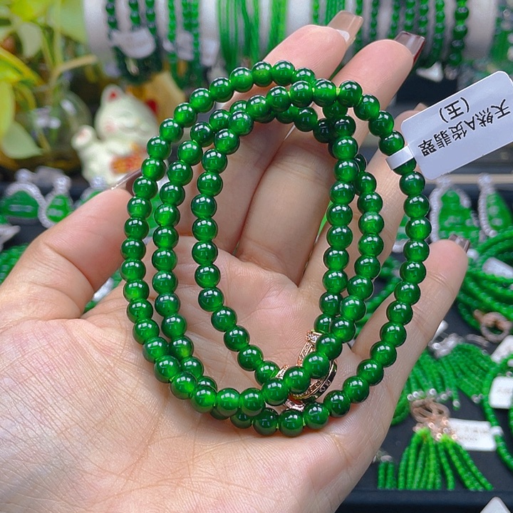 翡翠颈饰未镶嵌圆珠项链6