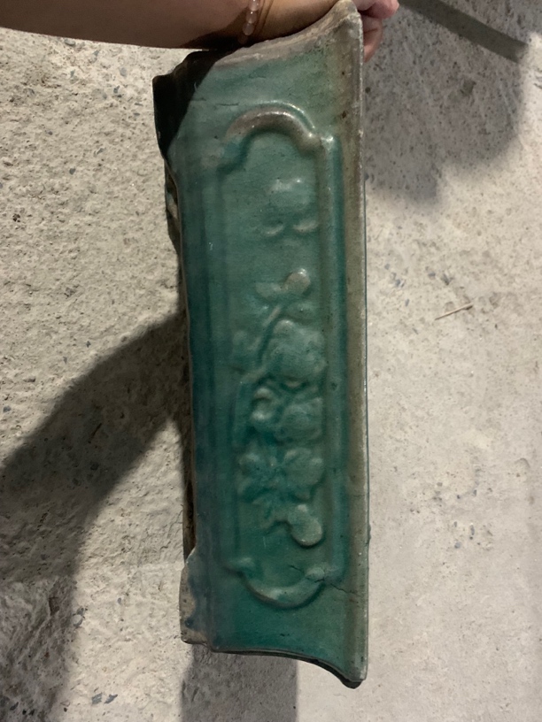 石湾绿釉长方盆盆景之选