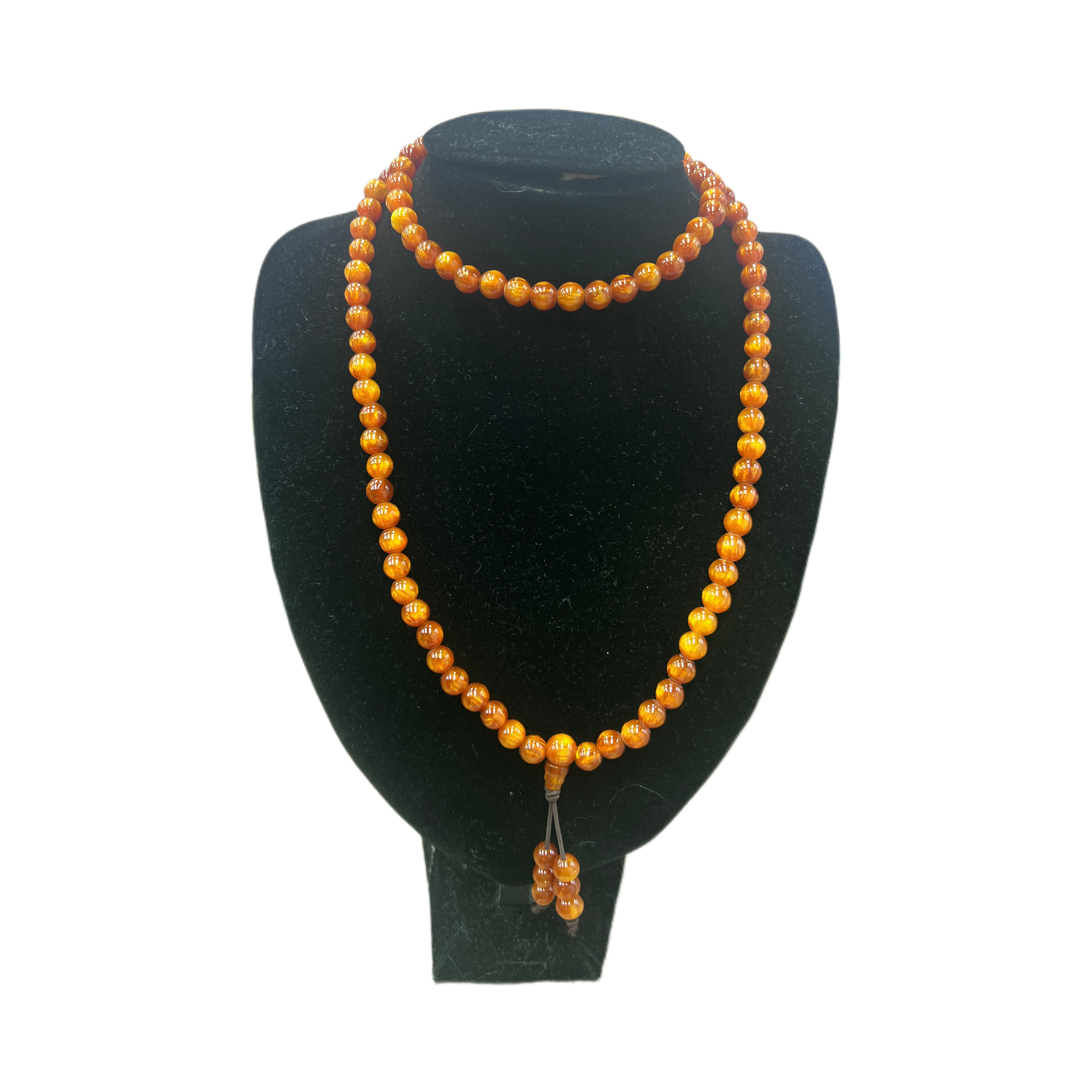 非金属树脂项链 金丝108颗项链老料子