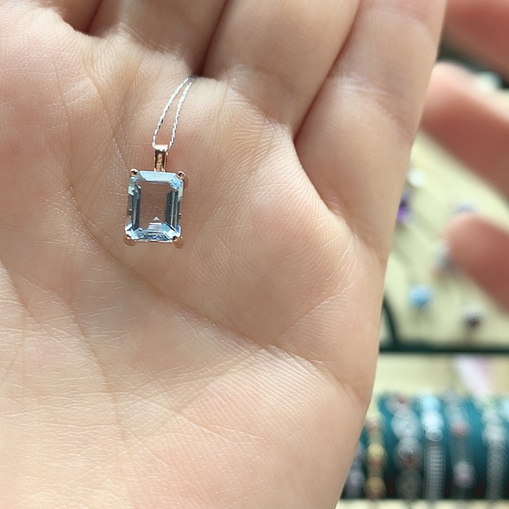 托帕石吊坠(赠链)银S925镶嵌