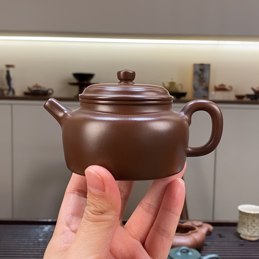 紫砂茶壶老**李张仕保德钟壶深井紫泥