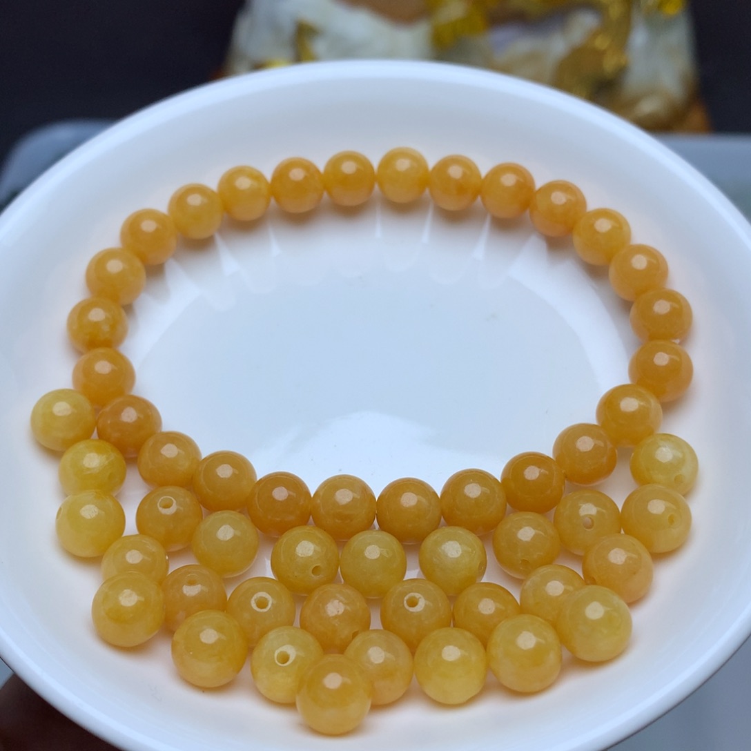 【闪购商品】翡翠手链未镶嵌卡7.4冰黄10个