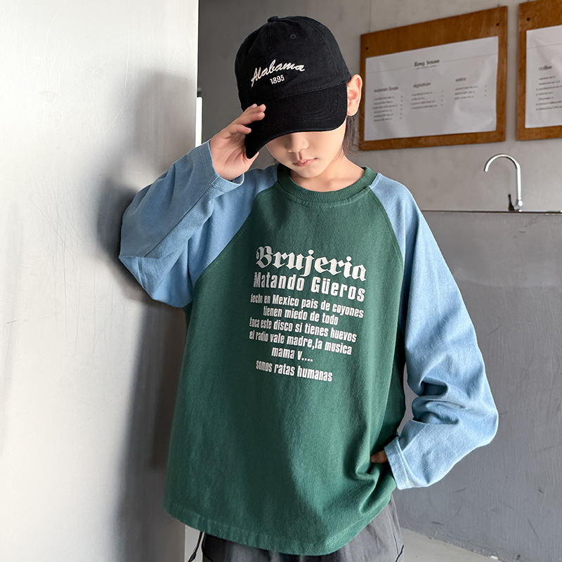 男童T恤长袖春秋款2025新款痞帅气儿童圆领秋装TX261062