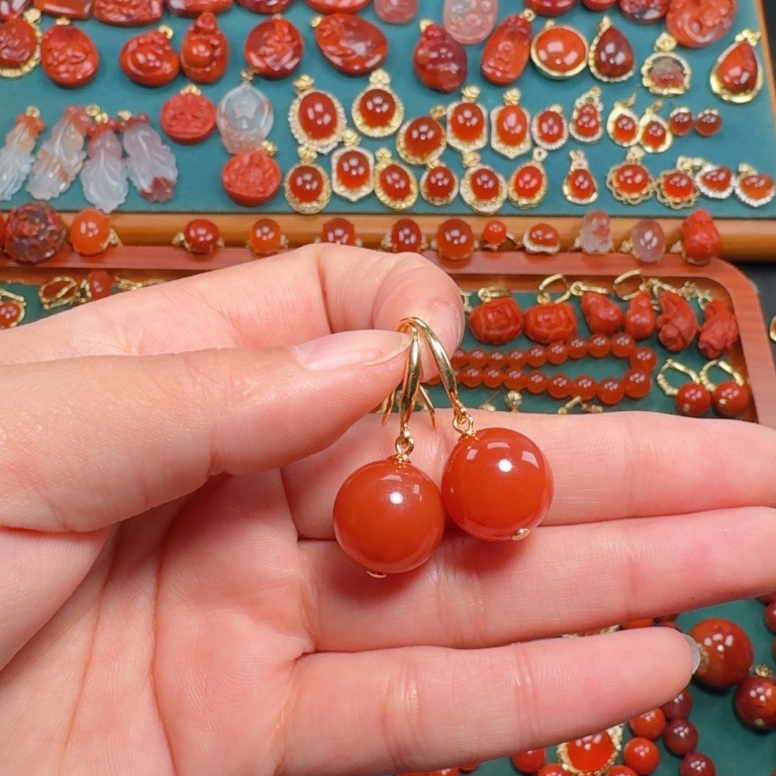 南红玛瑙南红14+银S925镶嵌