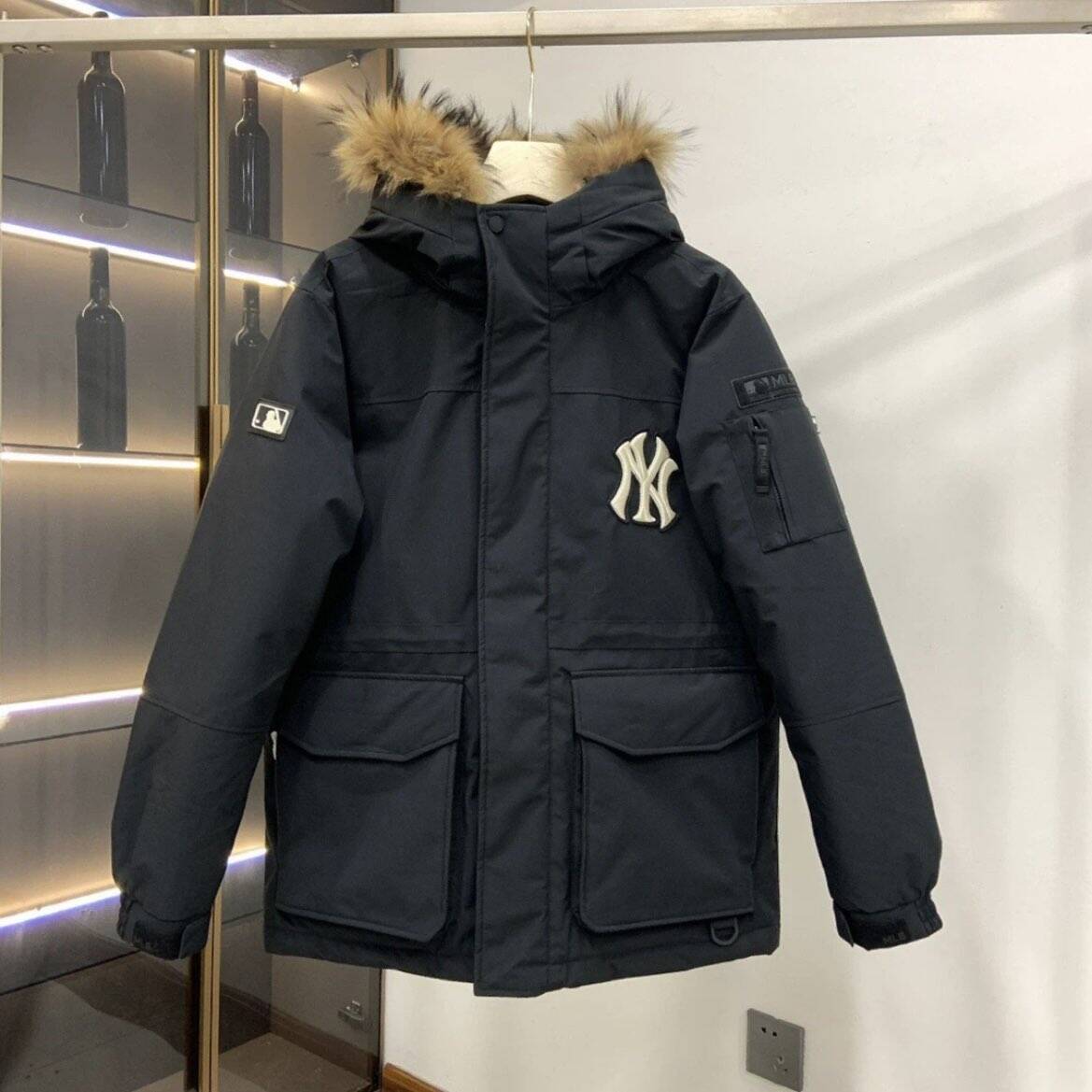 莆田纯原高版本冬季新款男工装羽绒绒大毛领中长款男女款派克外套