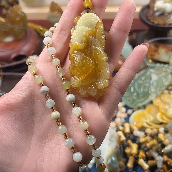 X***n蛇纹石玉合金颈饰