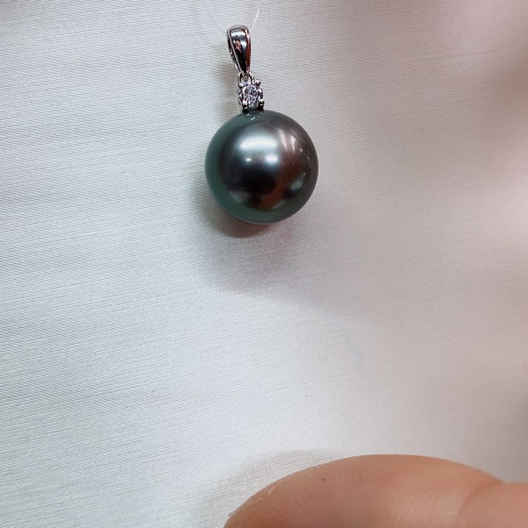 吊坠(不含链)18K金镶嵌海水珍珠12-13