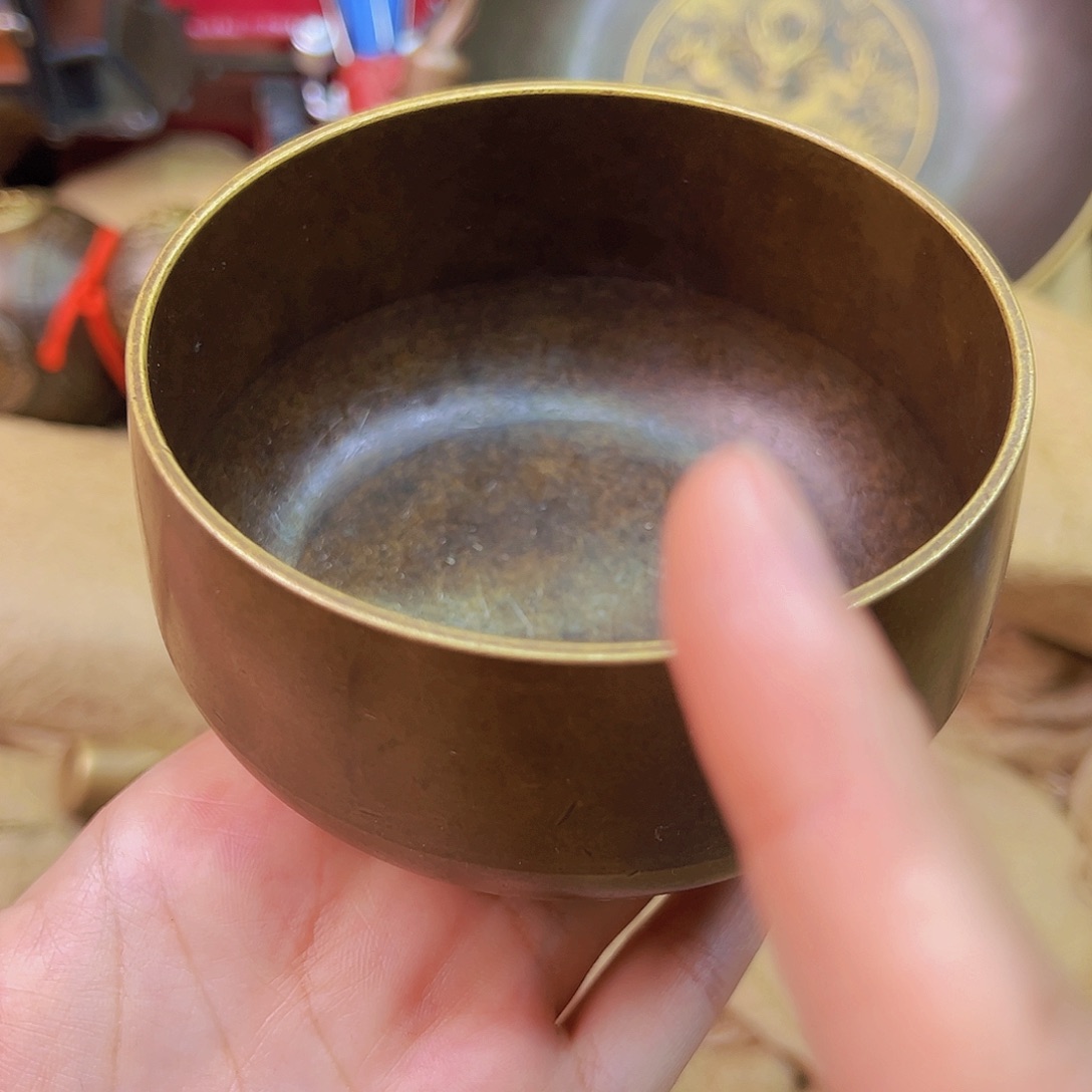 原矿风磨铜紫金钵盂