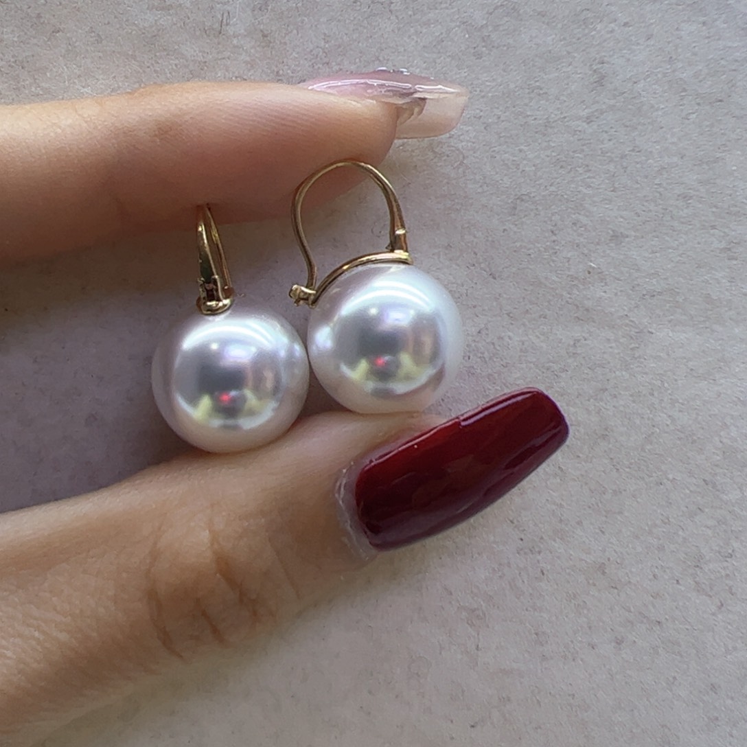 淡水珍珠耳饰18K金镶嵌