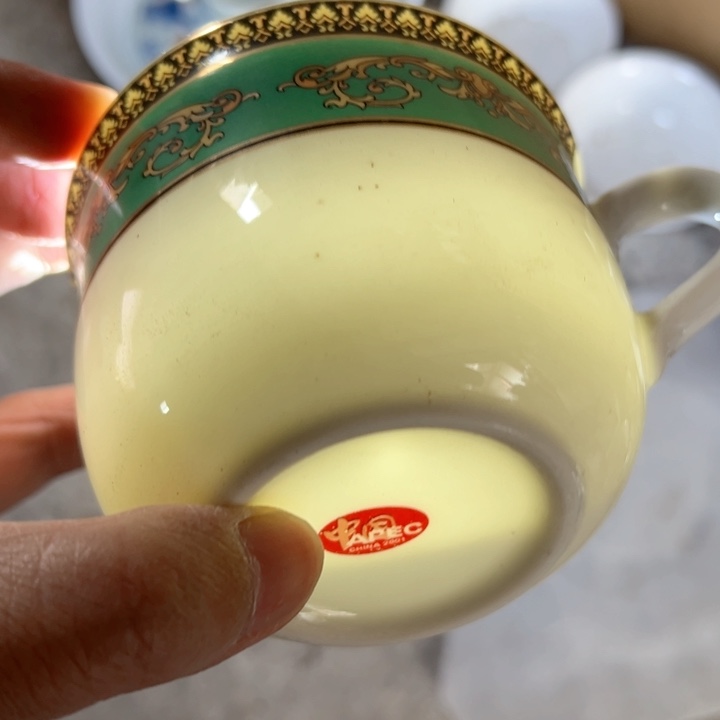 壶绿金富贵咖啡杯陶瓷