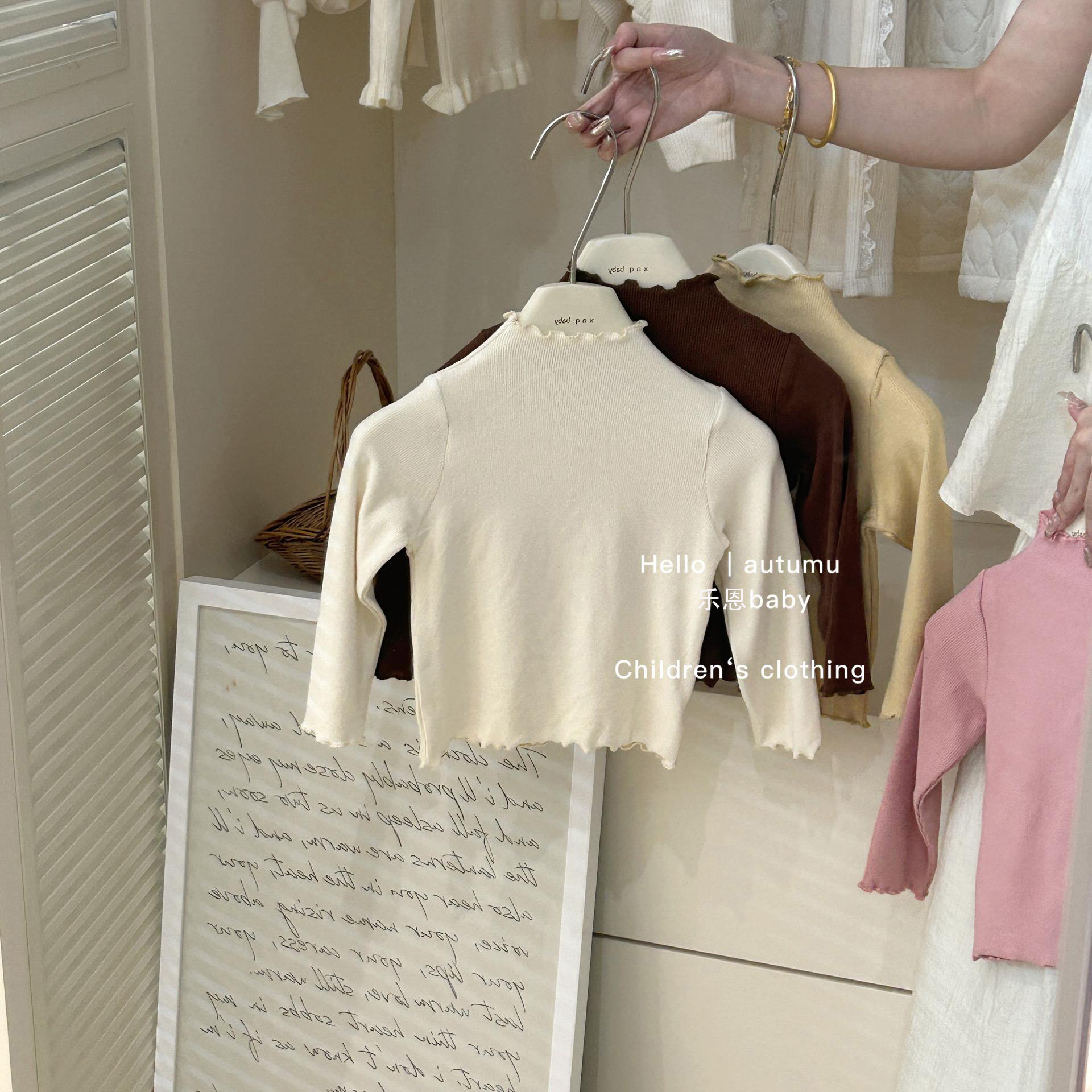 【乐恩童装】女童打底衫秋装25款儿童长袖t恤女宝春上衣内搭百搭套