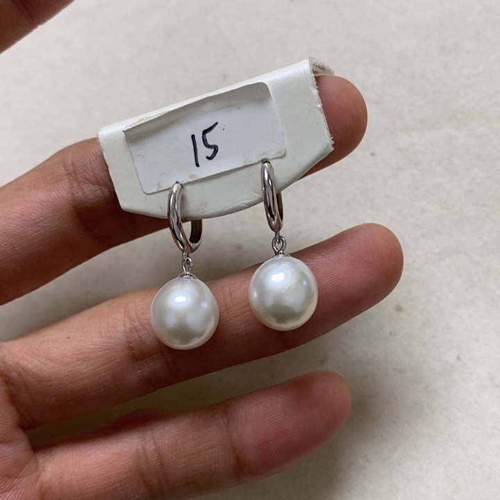 淡水珍珠耳饰银S925镶嵌