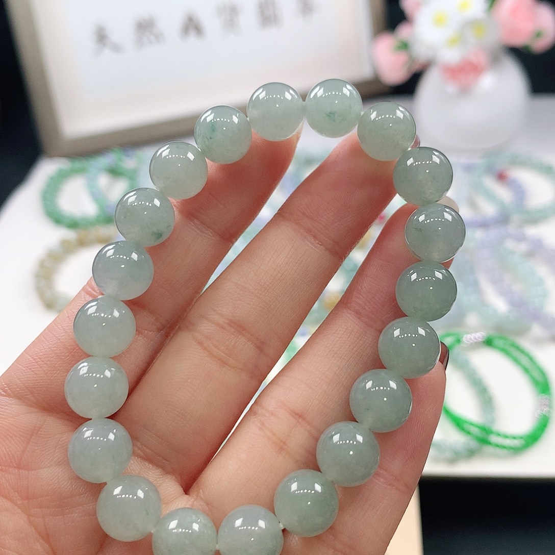 翡翠未镶嵌手链9.5