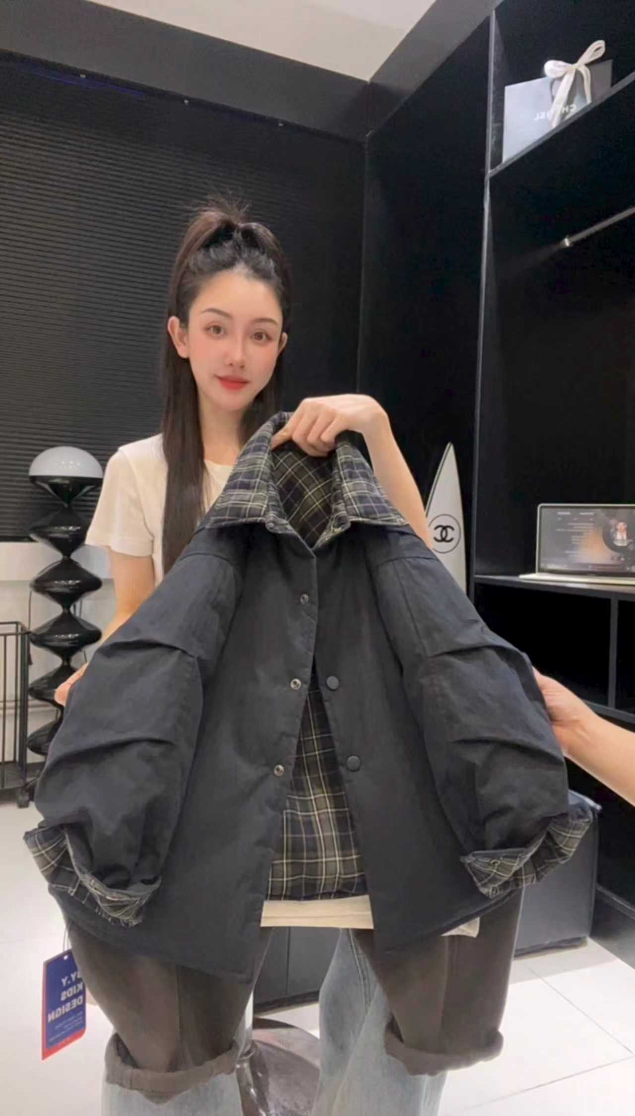 【现货48H】双面穿棉服亲子款姐弟款男女童25冬季格子衬衫棉衣AQ097