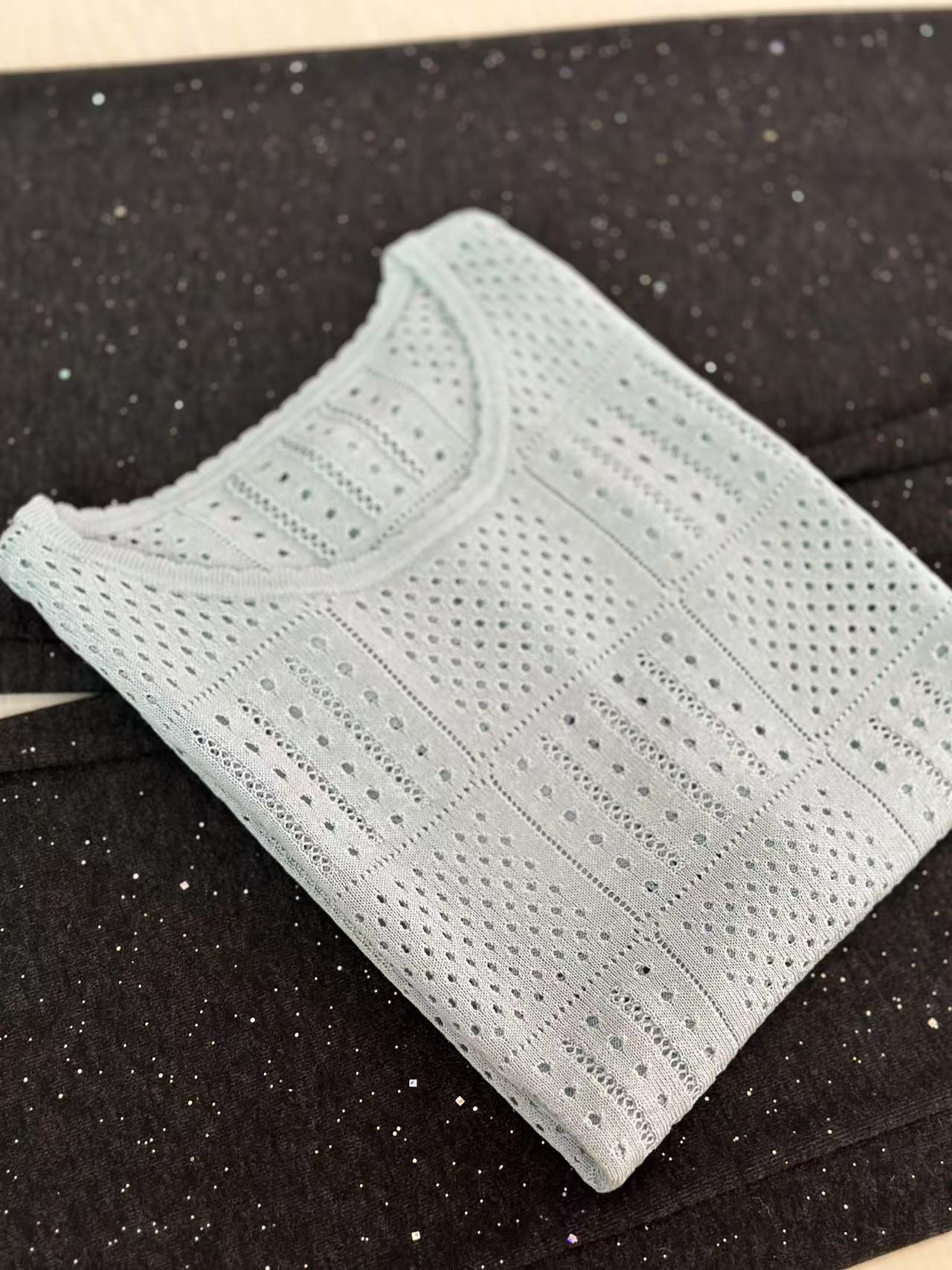 小香背心/时尚百搭纯色镂空圆领透气气质背心坎肩051218