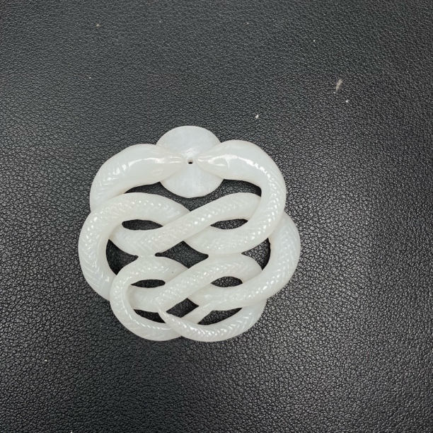 旧藏 和田白玉蛇挂件