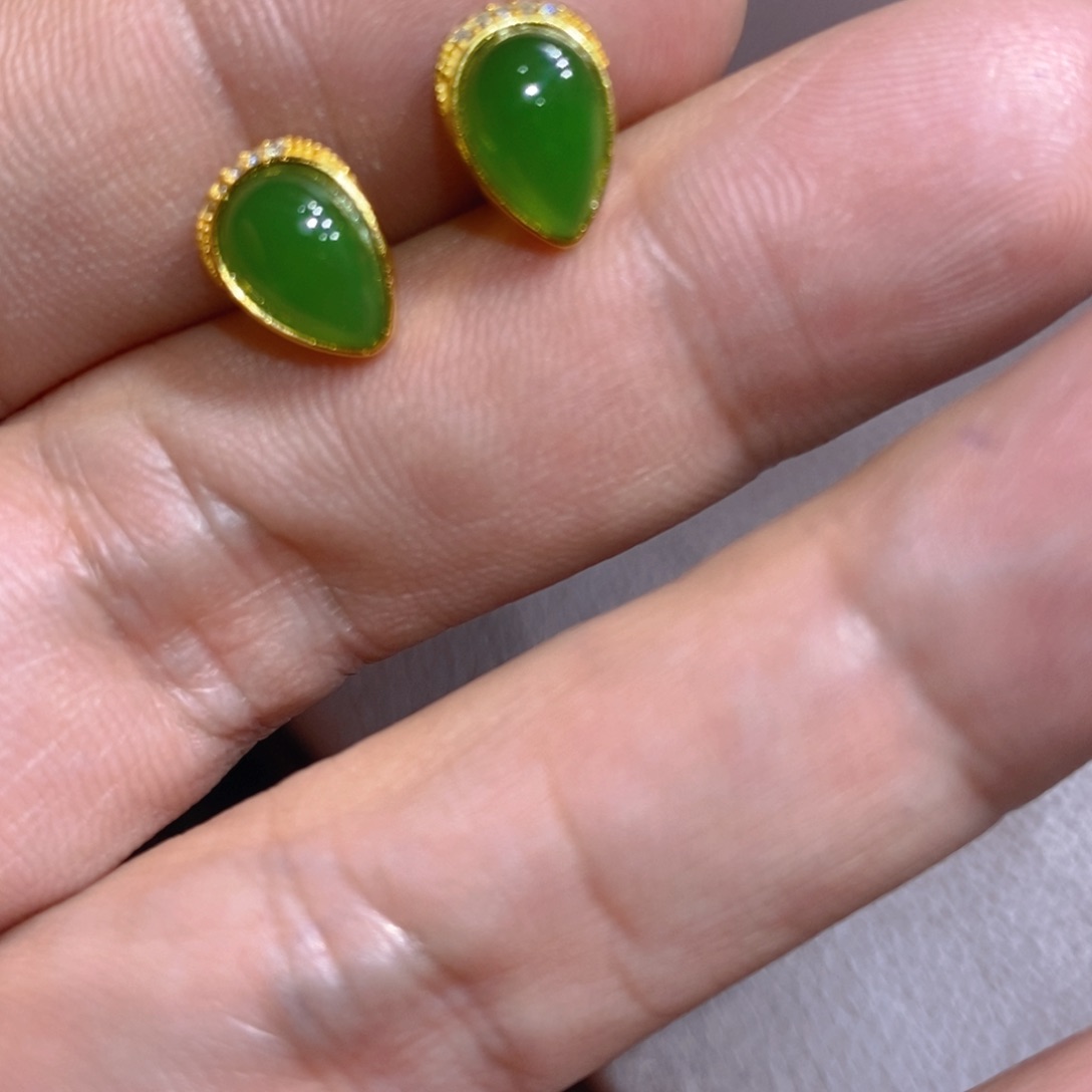 和田玉（碧玉）颈饰银S925镶嵌